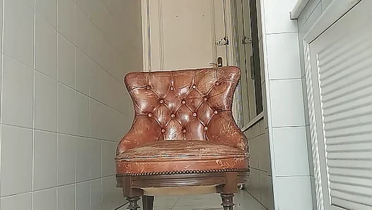 Well-Hung Dude Drags Armchair into Shower for Hot Solo Fun – 18+