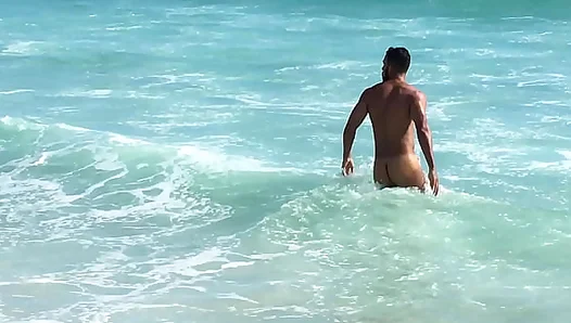 Sun-Kissed Temptation: Horny Nude Guys Flirt by Rios Beach – 18+