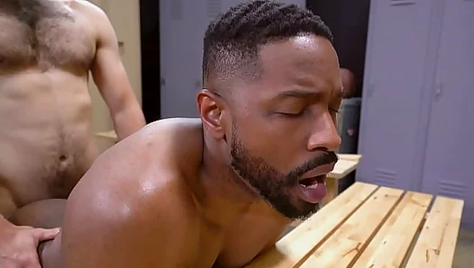 Deep Hard Ride: Black Muscle stud Gets Pounded in Steamy Locker Room – GayPornX
