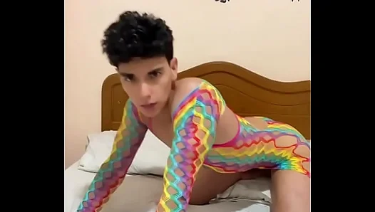 Femboy in Lace Dresses Down as He Moans Through Solo Play – NaughtyLads 18+