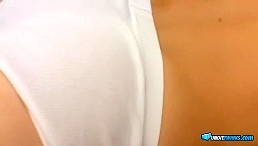 Joey Steeles Bulge Pops as He Jerks Off in Soaking Wet Whites – Hot Solo Action