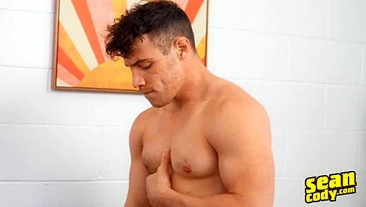 Hot Jock Beats His Hard Rod for a Massive Creampie Load – Sean Cody