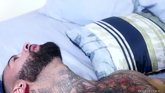 Soaked Savage: Hairy Twinks Sean Duran + Rikk York Bang Hard in the Rain –